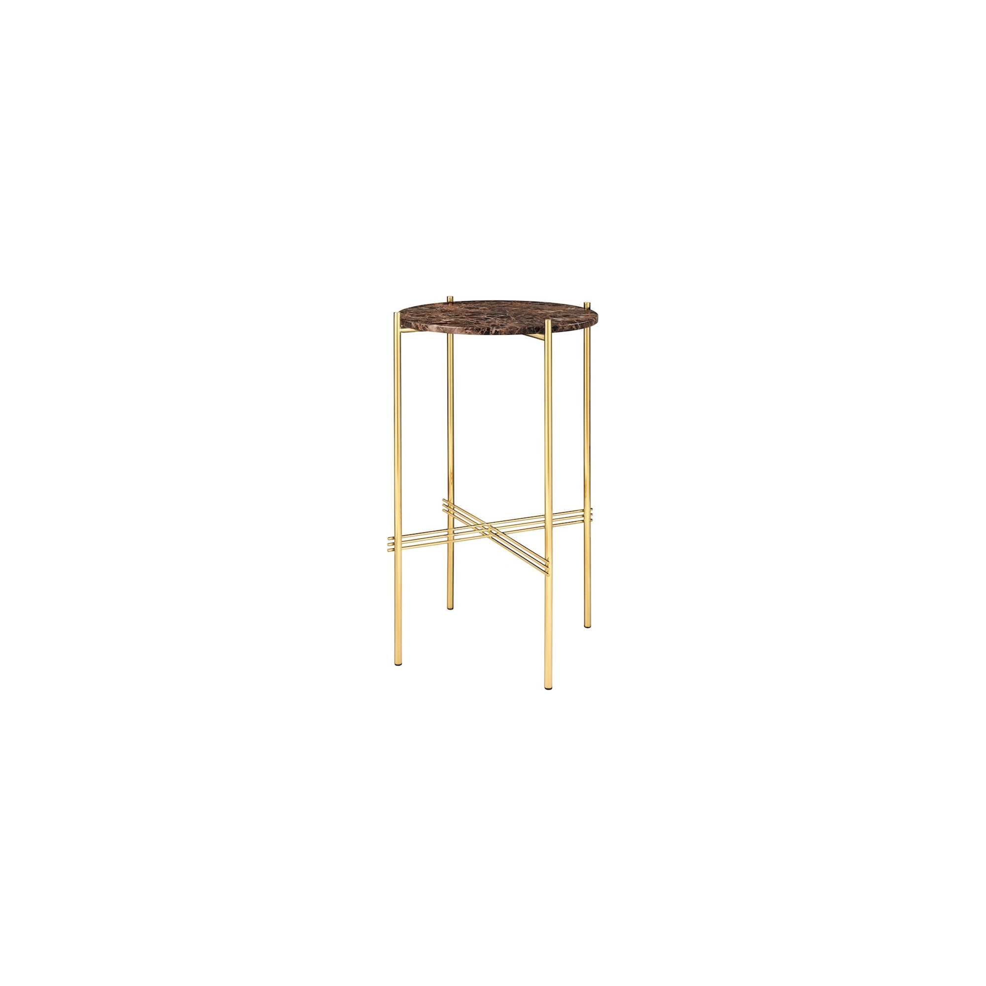 Ø40xH70cm - marbre marron - base laiton - console ronde TS - Gubi