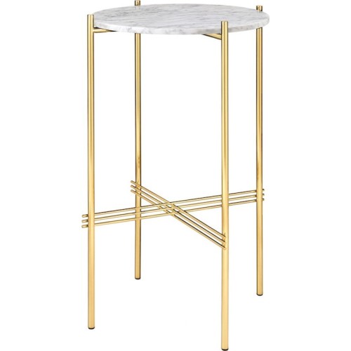 Ø40xH70cm - marbre blanc - base laiton - console ronde TS - Gubi