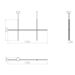 suspension Coordinates S2 CL III – anodisé champagne – Flos (F1844044)