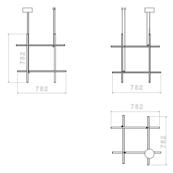 suspension Coordinates S3 CL III – anodisé champagne – Flos (F1846044)