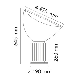 Taccia PMMA - argent anodisé (F6607004) - Flos