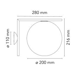 Flos – Applique / Plafonnier IC C/W1, laiton (F3178059)