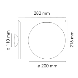 Flos – IC C/W1 wall / ceiling lamp, chrome (F3178057)