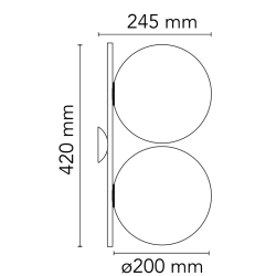 Flos – Applique / Plafonnier IC C/W1 double, chrome (F3157057)