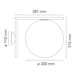 Flos – Applique / Plafonnier IC C/W2, noir (F3179030)