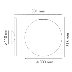 Flos – IC C/W2 wall / ceiling lamp, chrome (F3179057)