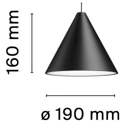 suspension String Light – cône noir / contrôle par application – Flos