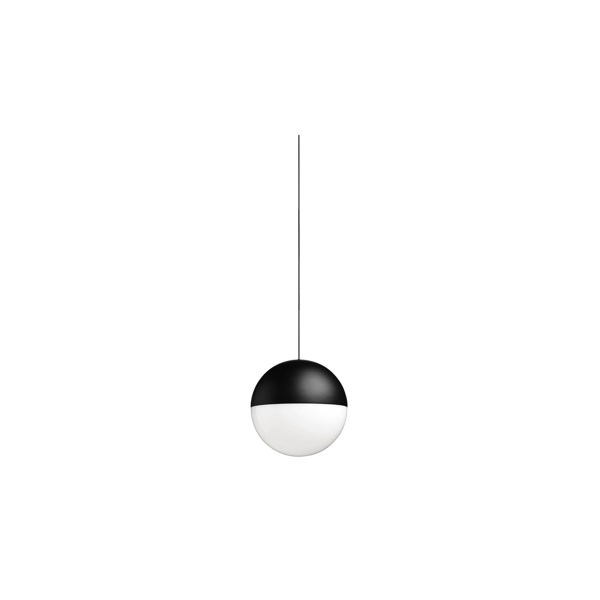 String Light pendant – black sphere / touch dimmer – Flos