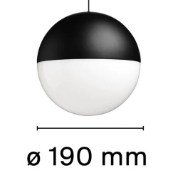 String Light pendant – black sphere / touch dimmer – Flos