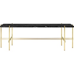 black marble - brass base - TS rectangular console - Gubi