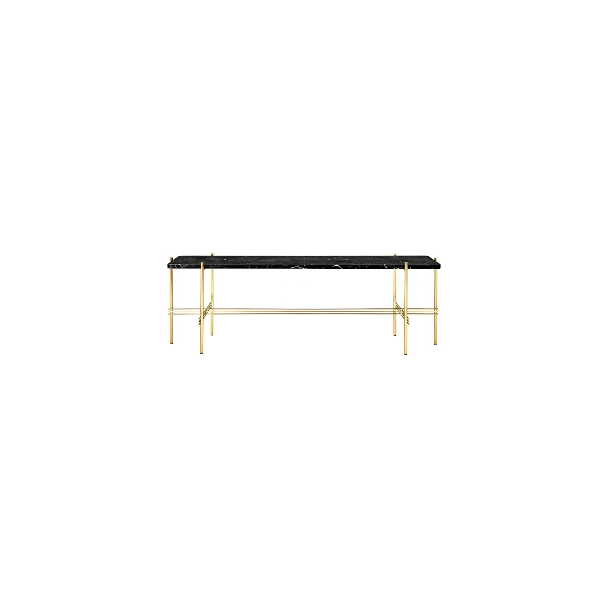 black marble - brass base - TS rectangular console - Gubi