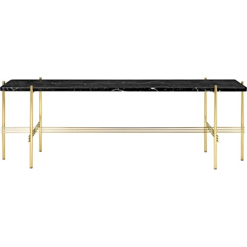 black marble - brass base - TS rectangular console - Gubi