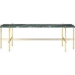 marbre vert - base laiton - console rectangulaire TS - Gubi