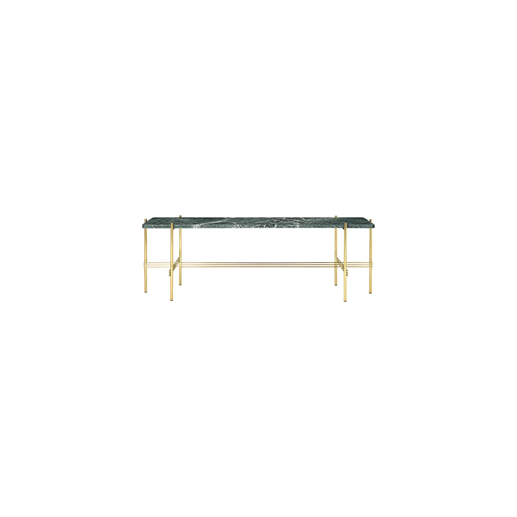 marbre vert - base laiton - console rectangulaire TS - Gubi