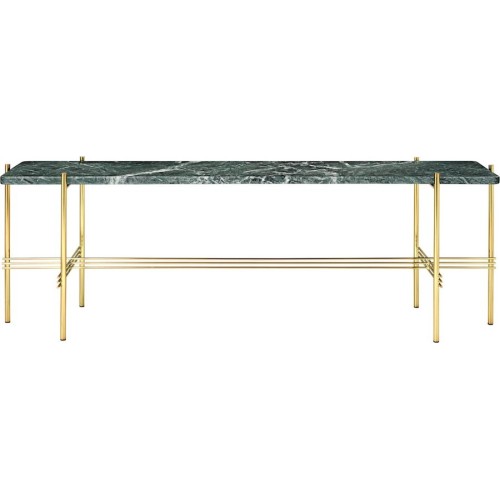 green marble - brass base - TS rectangular console - Gubi