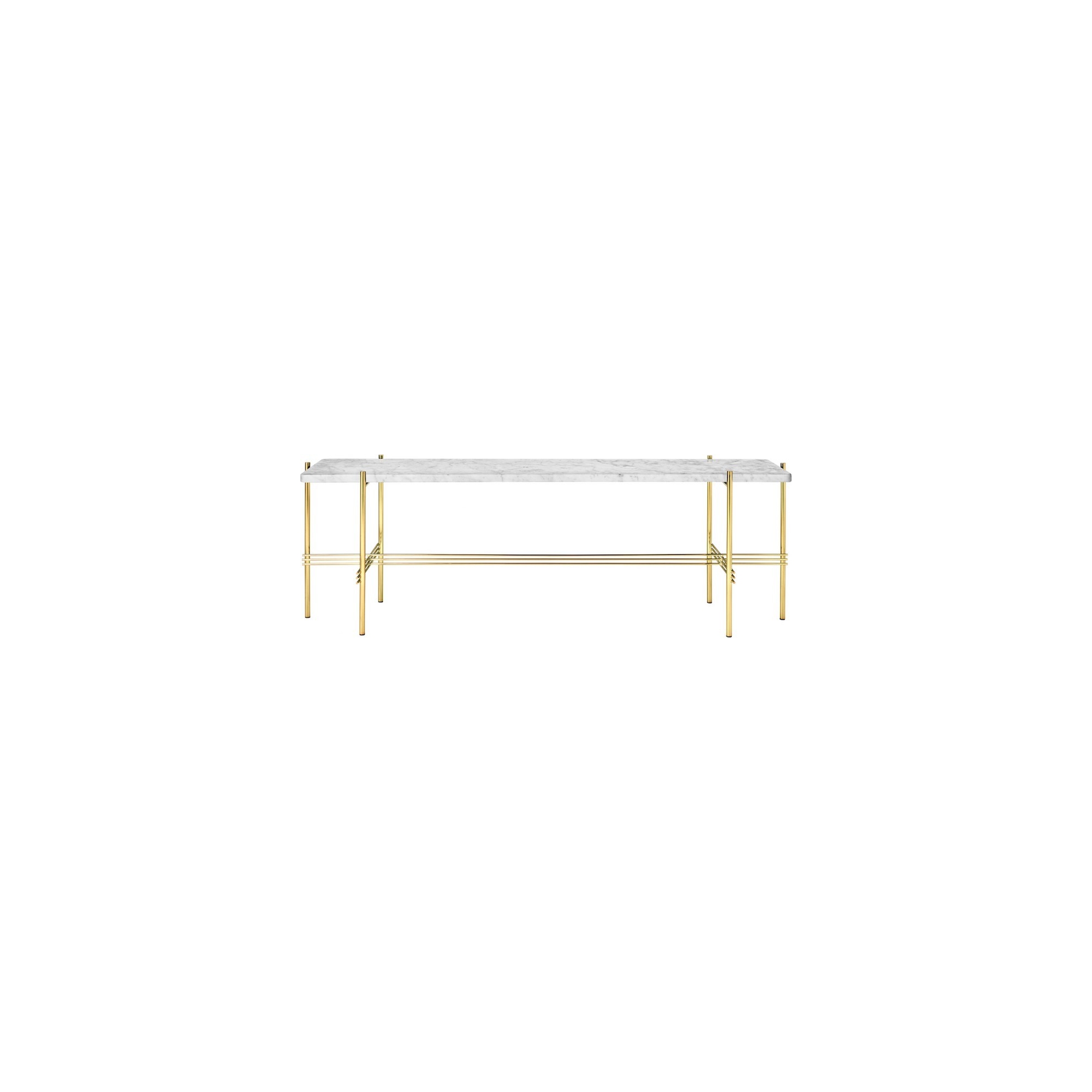 marbre blanc - base laiton - console rectangulaire TS - Gubi