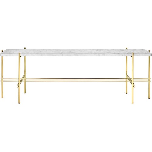 white marble - brass base - TS rectangular console - Gubi