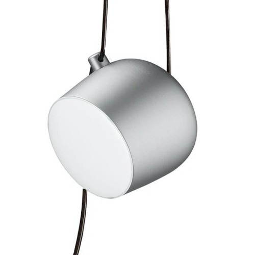 SOLD OUT - H14.9xØ17cm - light silver anodized - Aim small - Flos