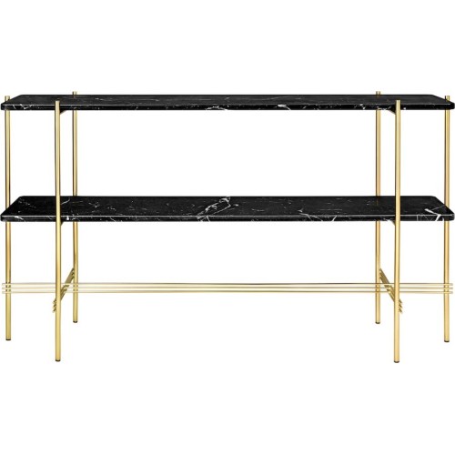 black marble - 2 trays - brass base - TS rectangular console - Gubi