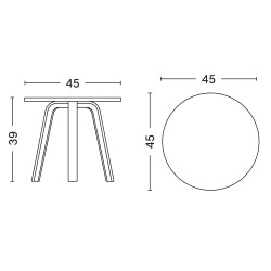 chêne huilé - Ø45xH39cm - table basse Bella* - HAY