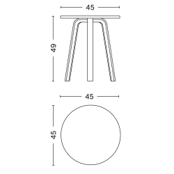 noir - Ø45xH49cm - table basse Bella - HAY