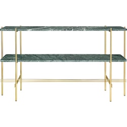 green marble - 2 trays - brass base - TS rectangular console - Gubi