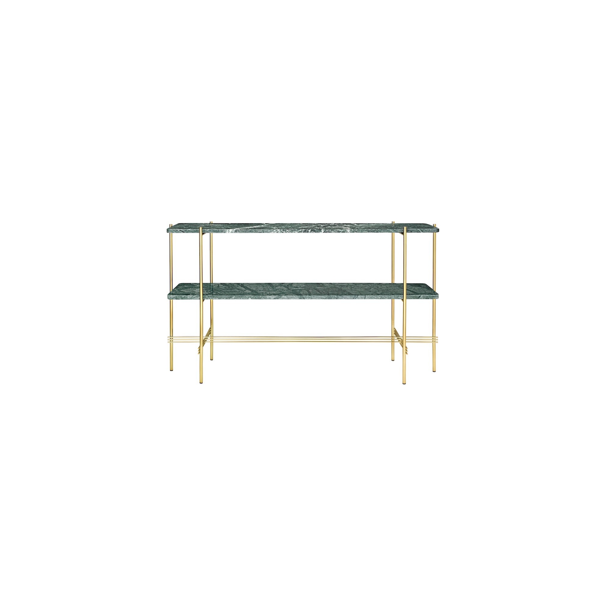 green marble - 2 trays - brass base - TS rectangular console - Gubi