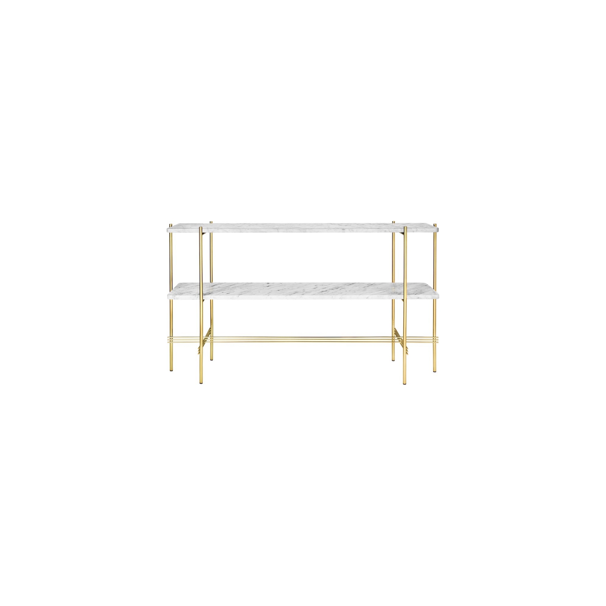 white marble - 2 trays - brass base - TS rectangular console - Gubi