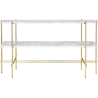 white marble - 2 trays - brass base - TS rectangular console - Gubi