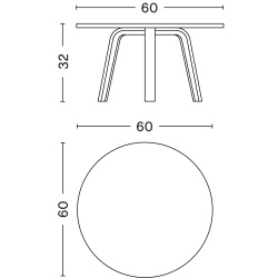 noir - Ø60xH32cm - table basse Bella - HAY