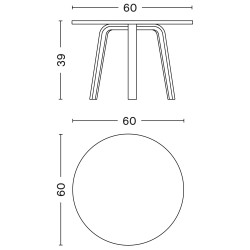 noir - Ø60xH39cm - table basse Bella - HAY