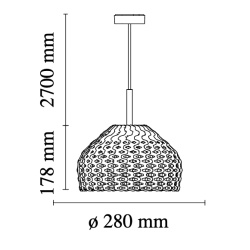 ÉPUISÉ Ø28 x H18cm - blanc - suspension Tatou S1 - Flos