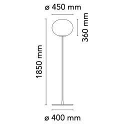 lampadaire Glo-Ball F3 – gris argenté (F3030000) - Flos