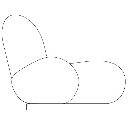 Base pivotante – Fauteuil Pacha avec accoudoirs - Gubi