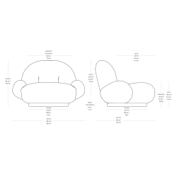 Base Fixe – Fauteuil Pacha avec accoudoirs - Gubi