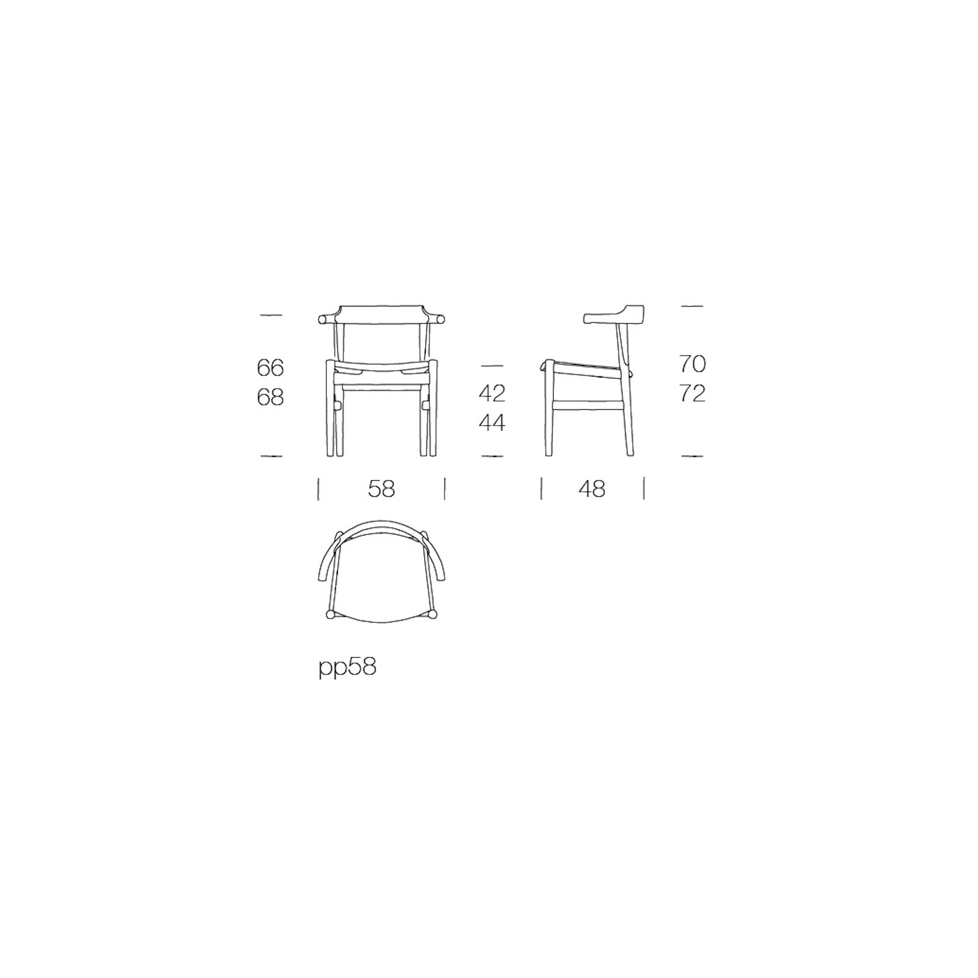 Chair pp58 - semi-aniline or aniline leather - PP Møbler