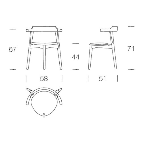 Chair pp58/3 - wooden or leather seat - PP Møbler