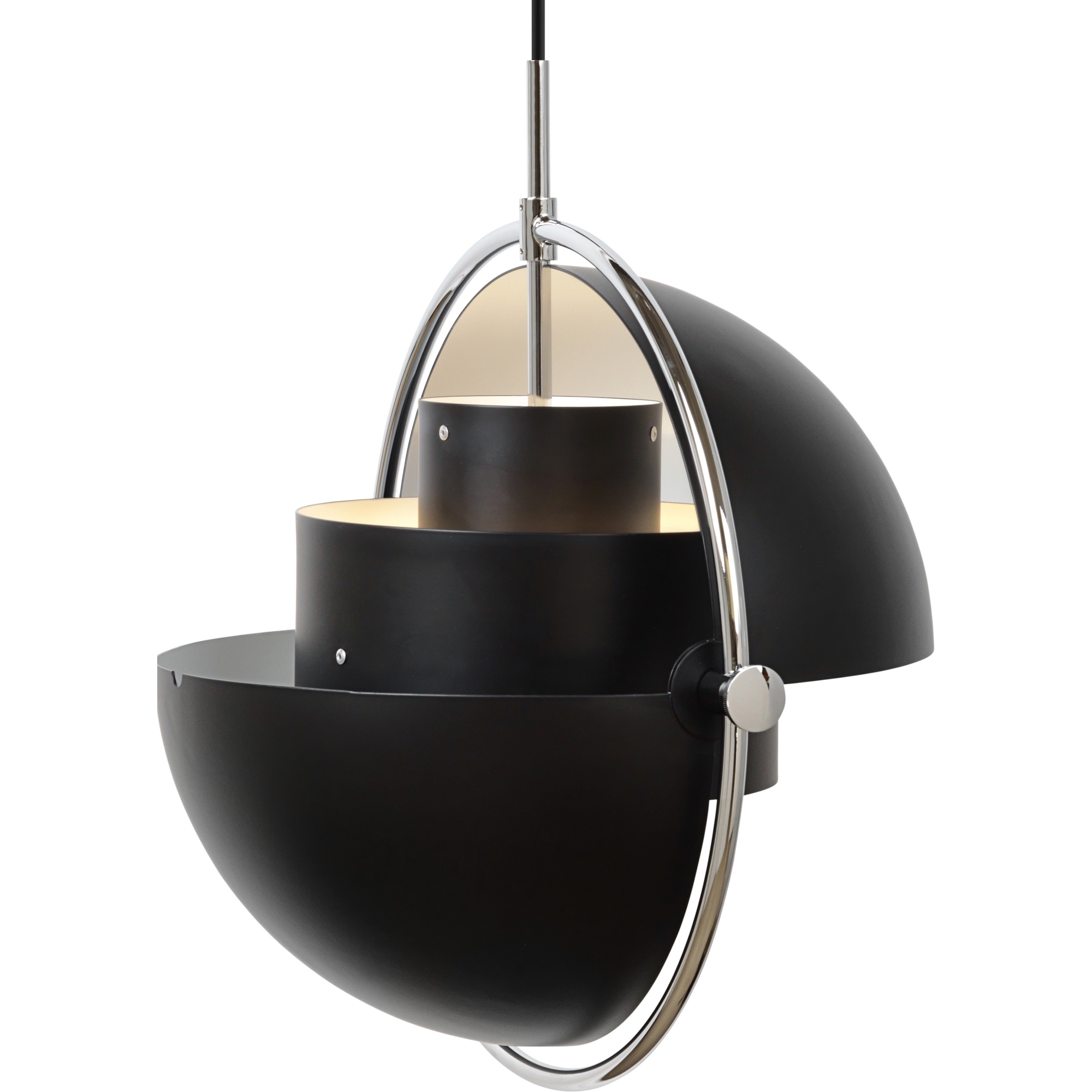 Gubi – Multi-Lite Ø36 cm pendant, chrome and black semi matt