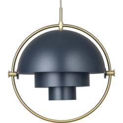 Gubi – Multi-Lite Ø36 cm pendant, brass and midnight blue