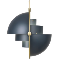 Gubi – Multi-Lite Ø36 cm pendant, brass and midnight blue