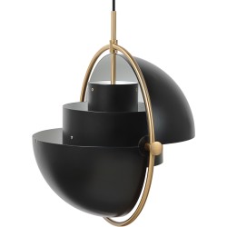 Gubi – Multi-Lite Ø36 cm pendant, brass and soft black semi matt