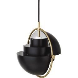 Gubi – Multi-Lite Small Ø25,5 cm pendant, brass and soft black semi matt