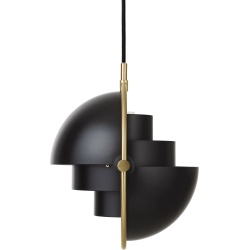 Gubi – Multi-Lite Small Ø25,5 cm pendant, brass and soft black semi matt