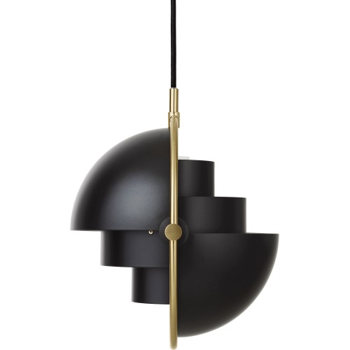 Gubi – Multi-Lite Small Ø25,5 cm pendant, brass and soft black semi matt