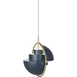 Gubi – Multi-Lite Small Ø25,5 cm pendant, brass and midnight blue