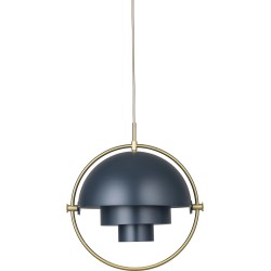 Gubi – Multi-Lite Small Ø25,5 cm pendant, brass and midnight blue