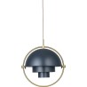 Gubi – Multi-Lite Small Ø25,5 cm pendant, brass and midnight blue