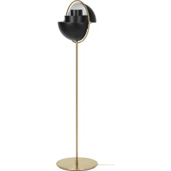 Gubi – Multi-Lite floor lamp, black semi matt and brass