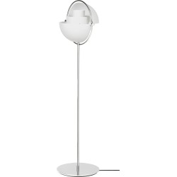 Gubi – Lampadaire Multi-Lite, blanc semi mat et chrome