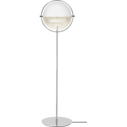 Gubi – Lampadaire Multi-Lite, blanc semi mat et chrome